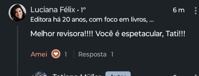 Depoimento LinkedIn - Melhor revisora, espetacular